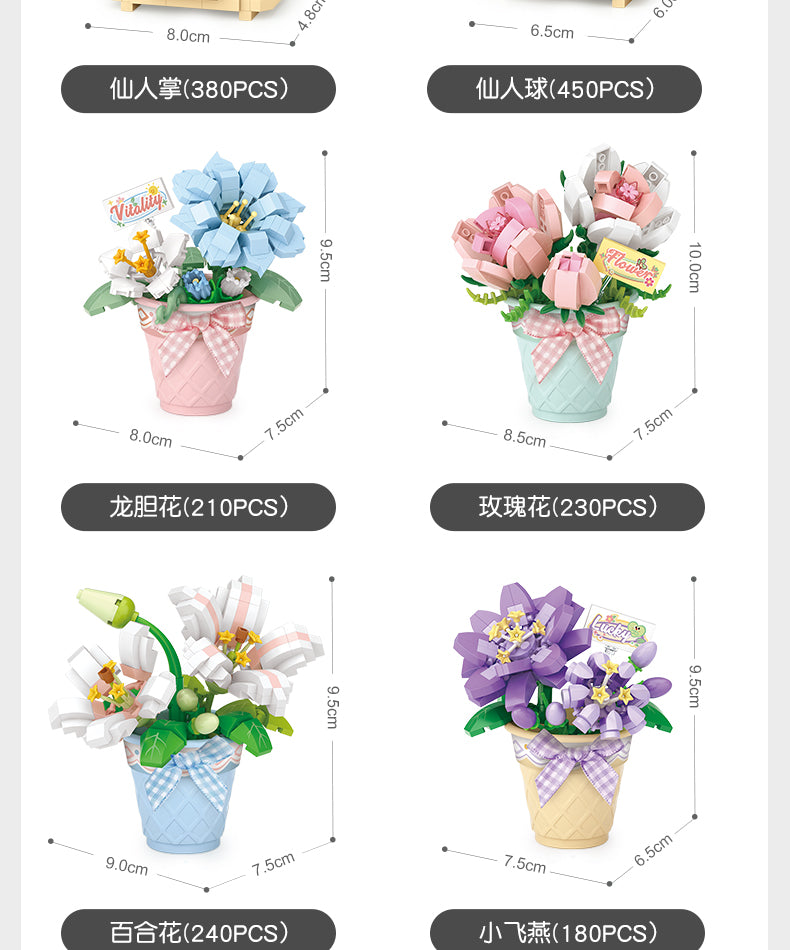 LOZ - Micro Blocks Flower Series- Easy Level