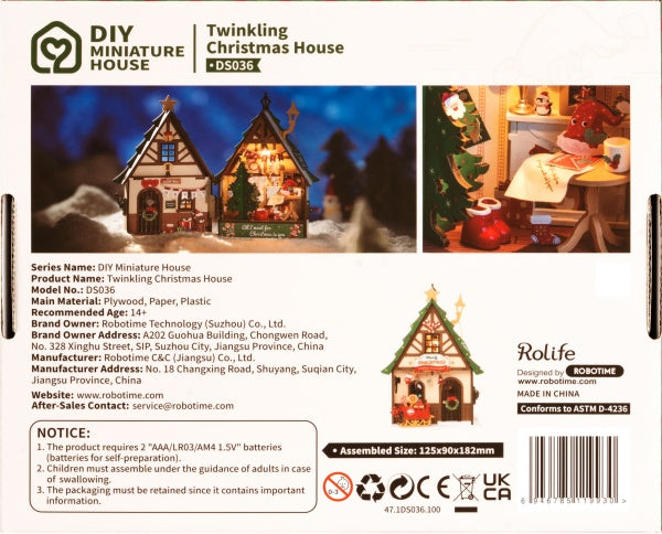 Rolife - DS036 Twinkling Christmas House - DIY Dollhouse Kit