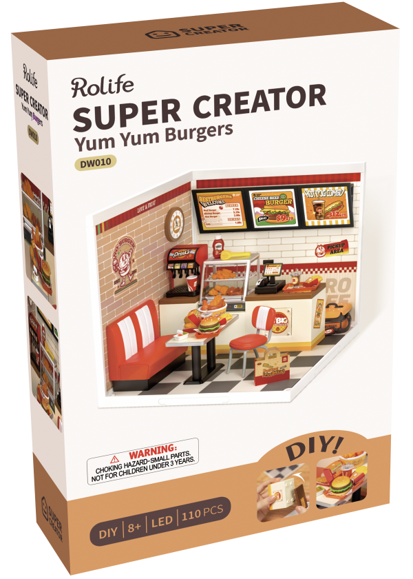 Rolife - Yum Yum Burgers - DIY Plastic Miniature House - Easy Level