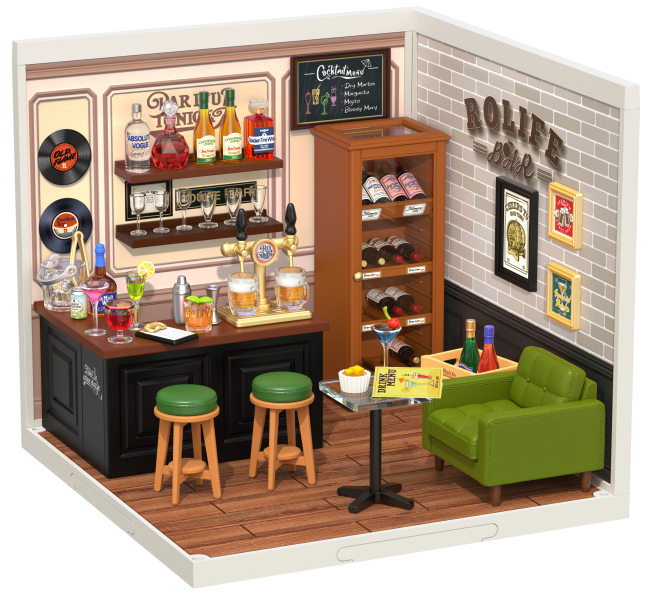 Rolife -  Leisurely Cheers Bar - DIY Plastic Miniature House - Easy Level