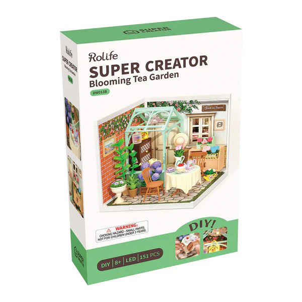 Rolife -  Blooming Tea Garden - DIY Plastic Miniature House - Easy Level