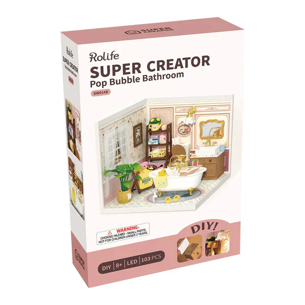 Rolife -  Pop Bubble Bathroom - DIY Plastic Miniature House - Easy Level