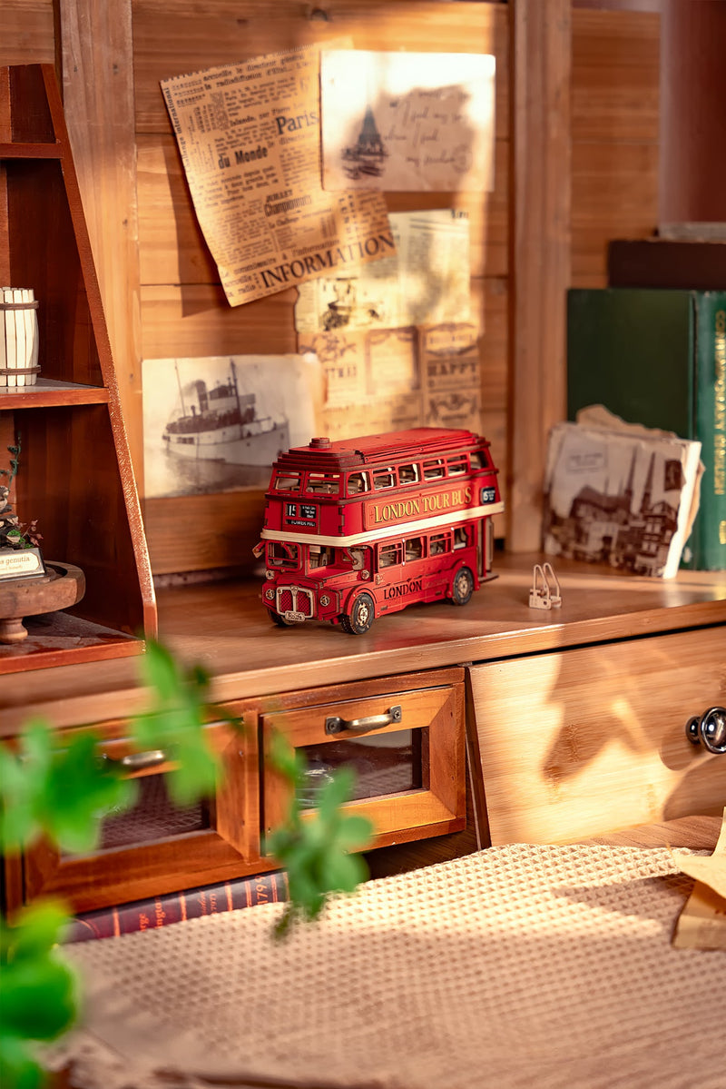 ROKR-TGM02 London Tour Bus-3D Wooden Puzzle