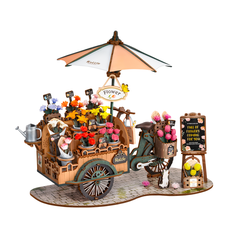 ROKR-TGS03 Blossom Cart-3D Wooden Puzzle