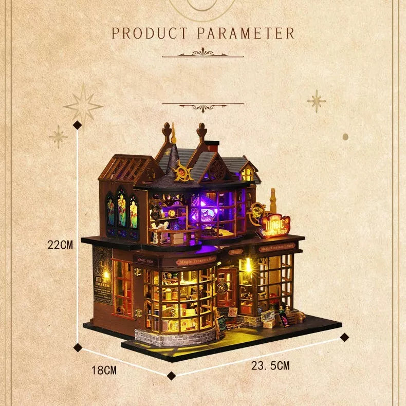 ES016-B - Magic Treasure House - 3D Wooden Puzzle-Dust cover included